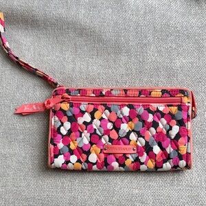 Vera Bradley Pink and Orange Patterned Wristlet